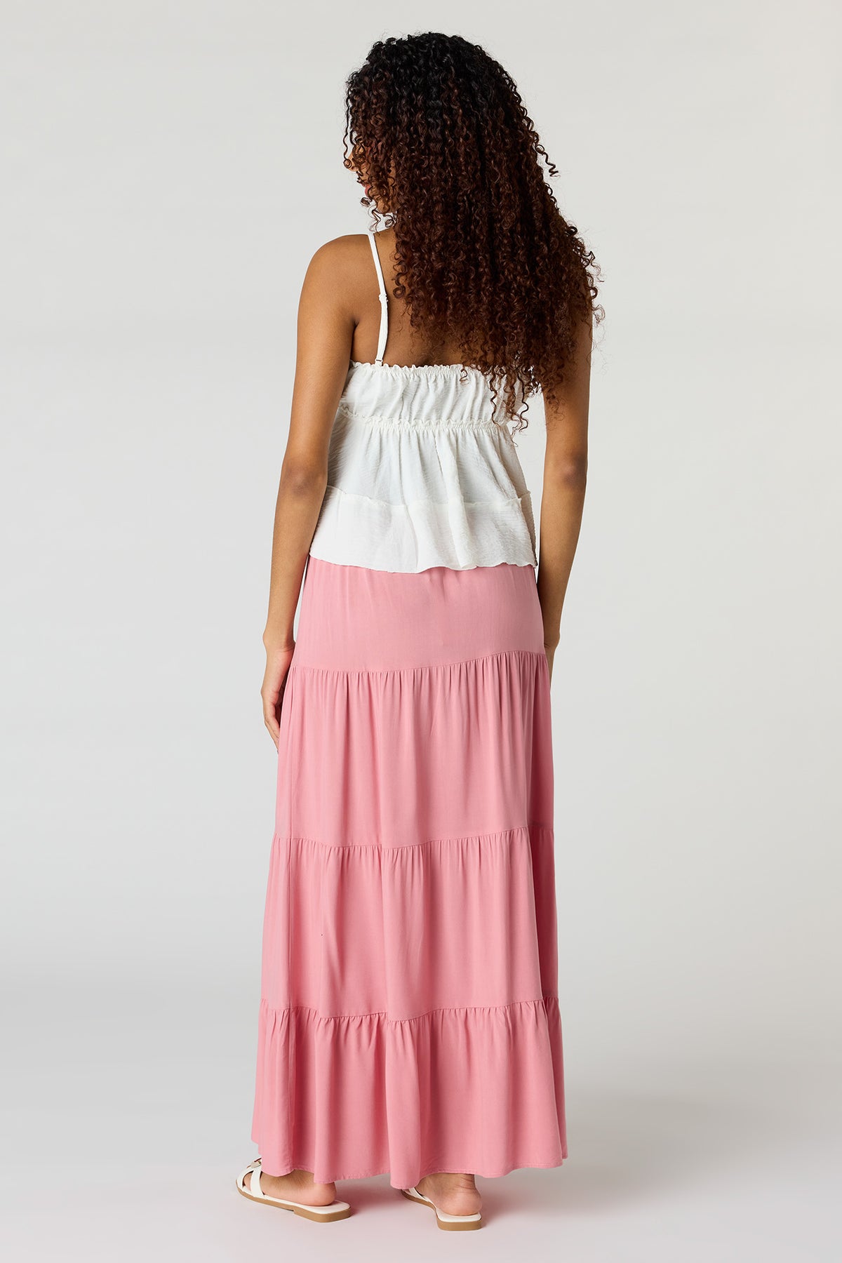 Alt View 3. Tiered Maxi Skirt - Pink