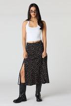 Floral Slit Midi Skirt