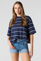 Short Miami en denim extensible déchiré moyen à taille haute