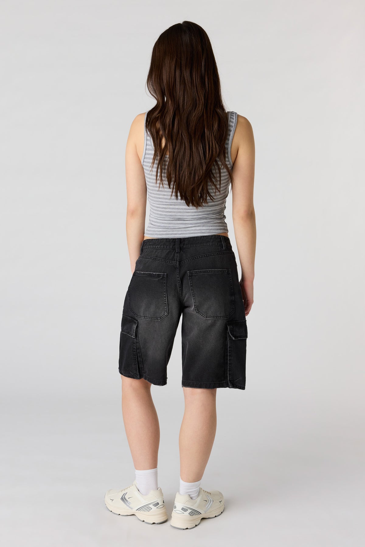 Alt View 3. Low Rise Cargo Jort 11" - Black