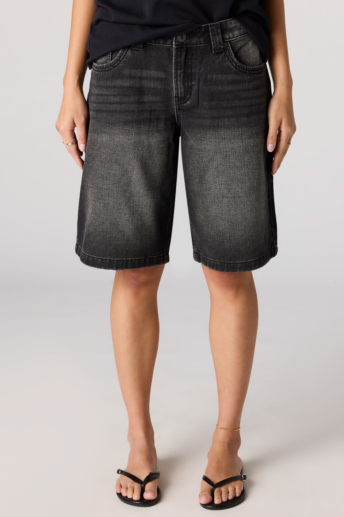 Vue alternative 2. Jort baggy délavé noir à taille basse