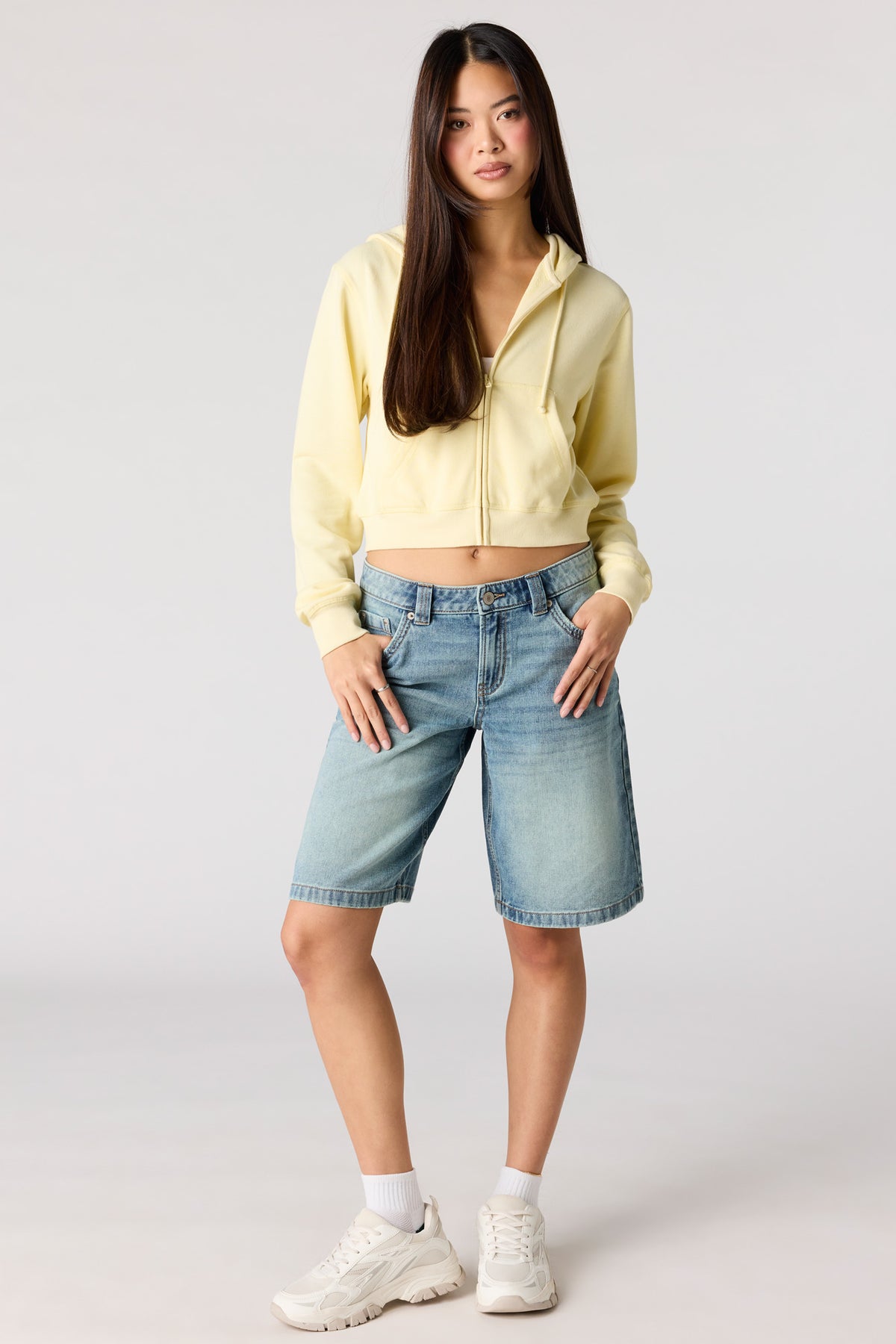 Jort baggy délavé moyen vintage à taille basse