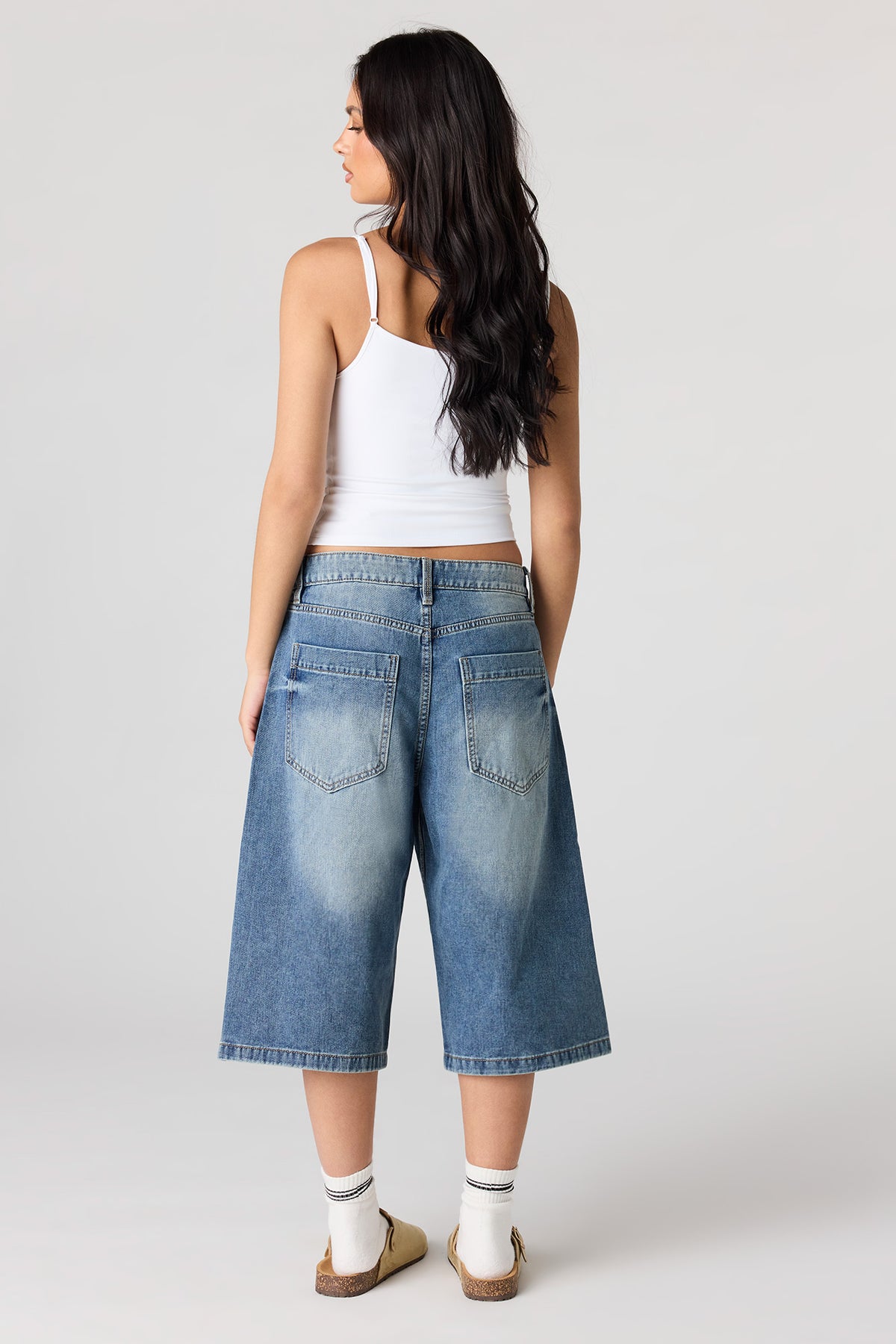 Alt View 3. Low Rise Super Baggy Jort 16" - Pacific Blue