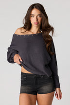 Short en denim extensible délavé noir à taille basse
