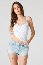 South Beach Stretch Low Rise Light Denim Shortie