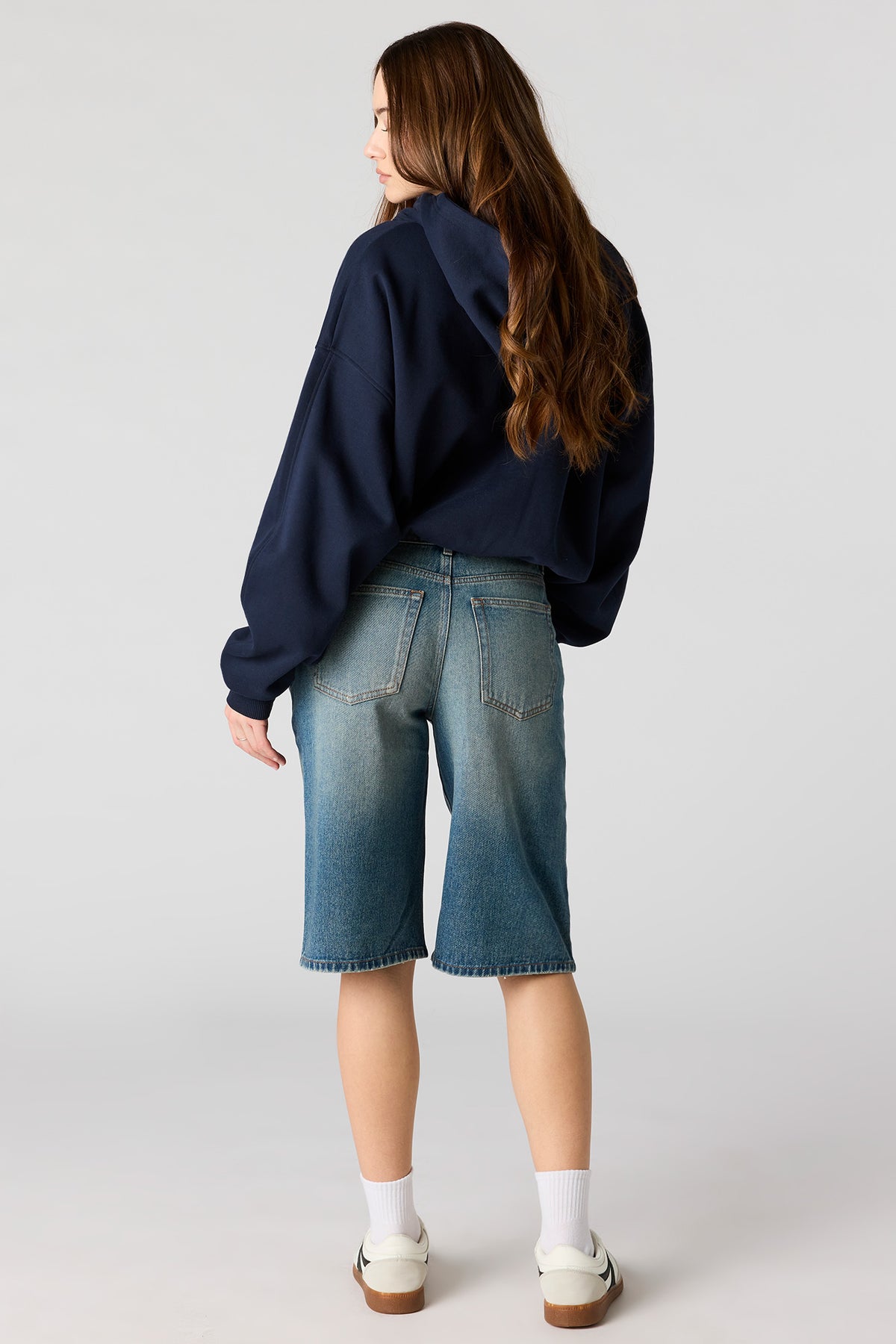 Alt View 3. Low Rise Vintage Dark Jort 13" - Midnight Blue