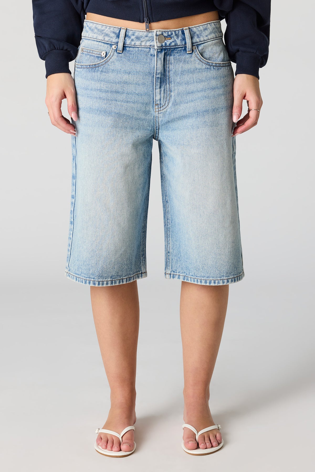 Alt View 2. Low Rise Medium Jort 13" - Medium Blue