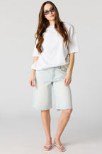 Jort délavé pâle à taille basse 13 po