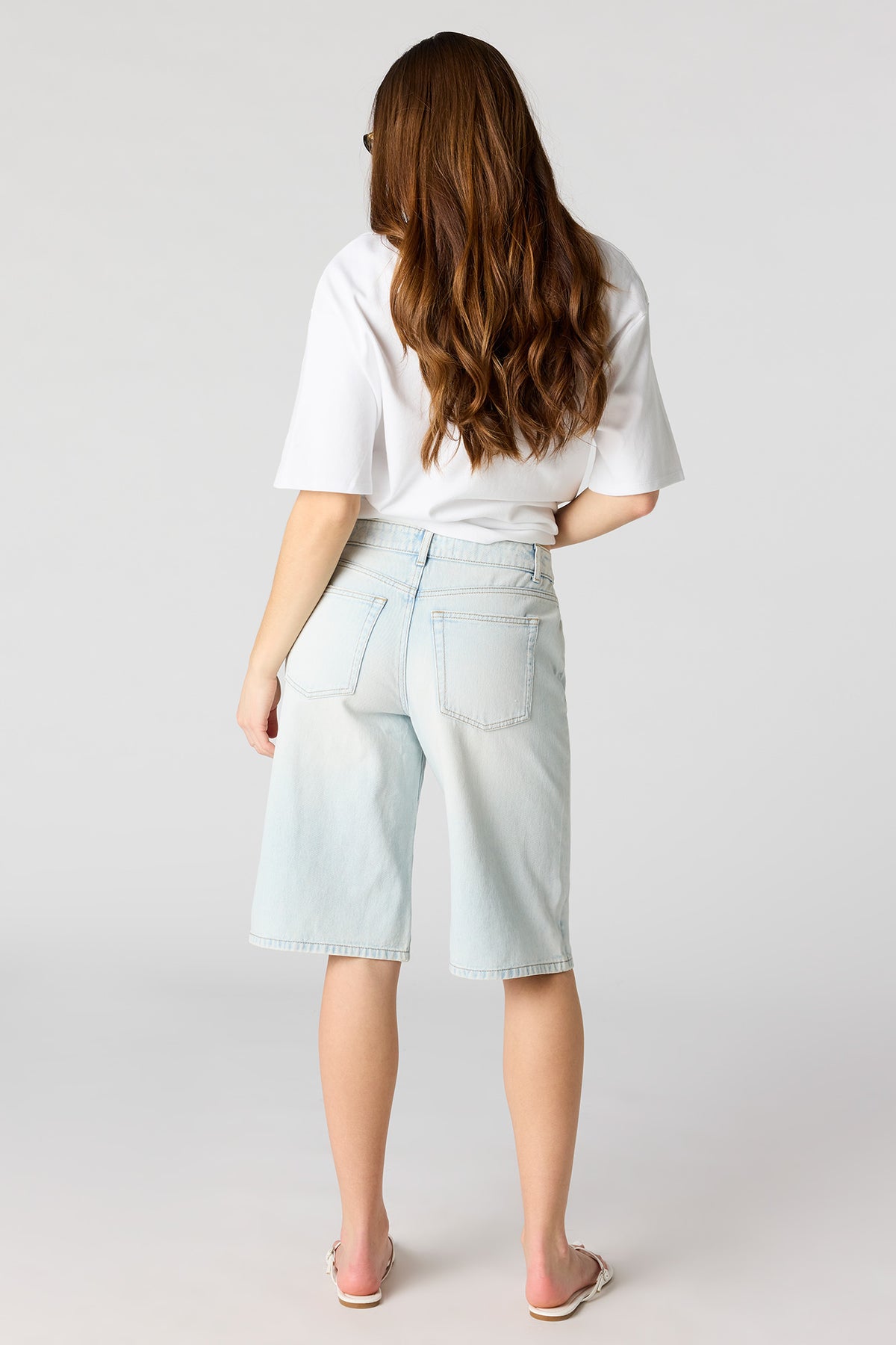 Vue alternative 3. Jort délavé pâle à taille basse 13 po