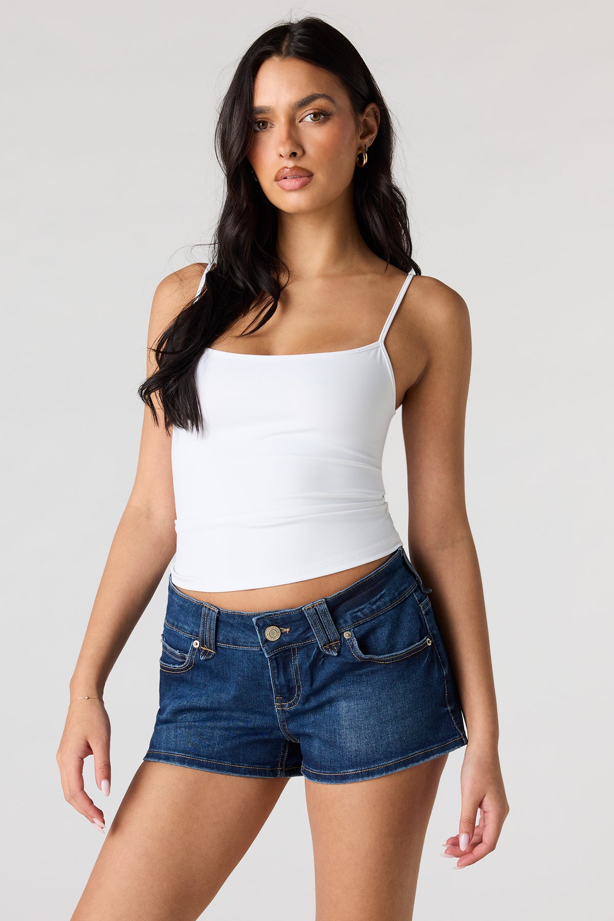 Low Rise Denim Micro Short - Denim Blue