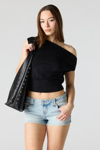 Stretch Low Rise Micro Denim Short