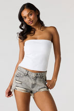 Chelsea Ripped High Rise Vintage Grey Denim Short