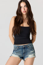 Chelsea High Rise Ripped Dark Short
