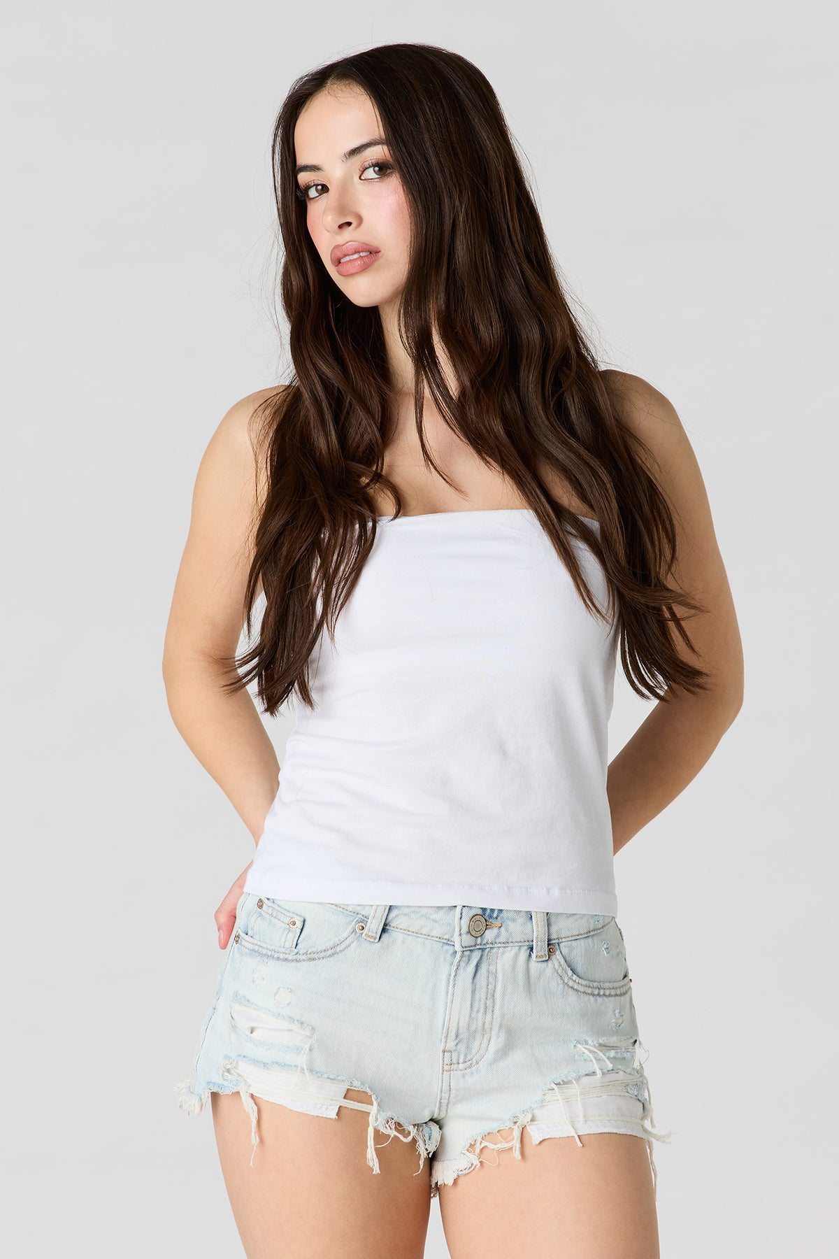Chelsea High Rise Ripped Light Short - Light Denim Blue