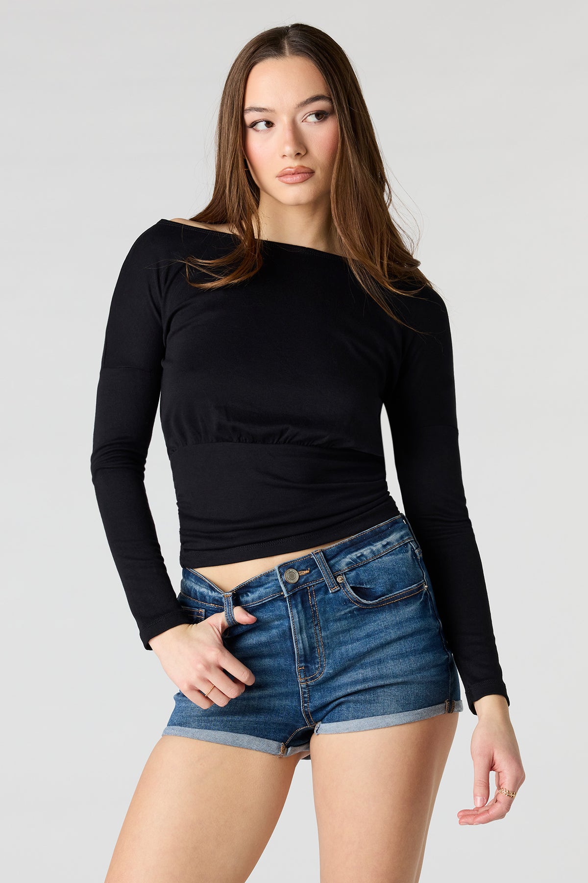 Alt View 5. Miami High Rise Denim Short - Denim Blue
