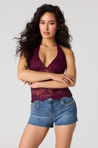 Mid Rise Stretch Push Up Embroidered Short