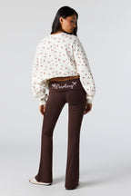 Pantalon à taille repliée avec imprimé
