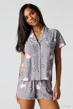 Ensemble pyjama haut boutonné et short Barbie™ 
