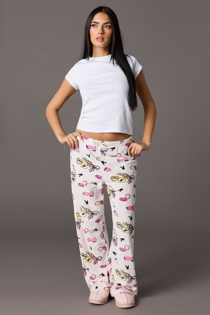 Playboy Velour Printed Pajama Pant