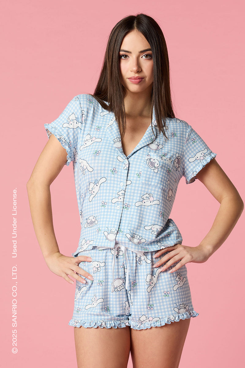 Cinnamoroll™ Ruffle Button-Up Top & Short Pajama Set