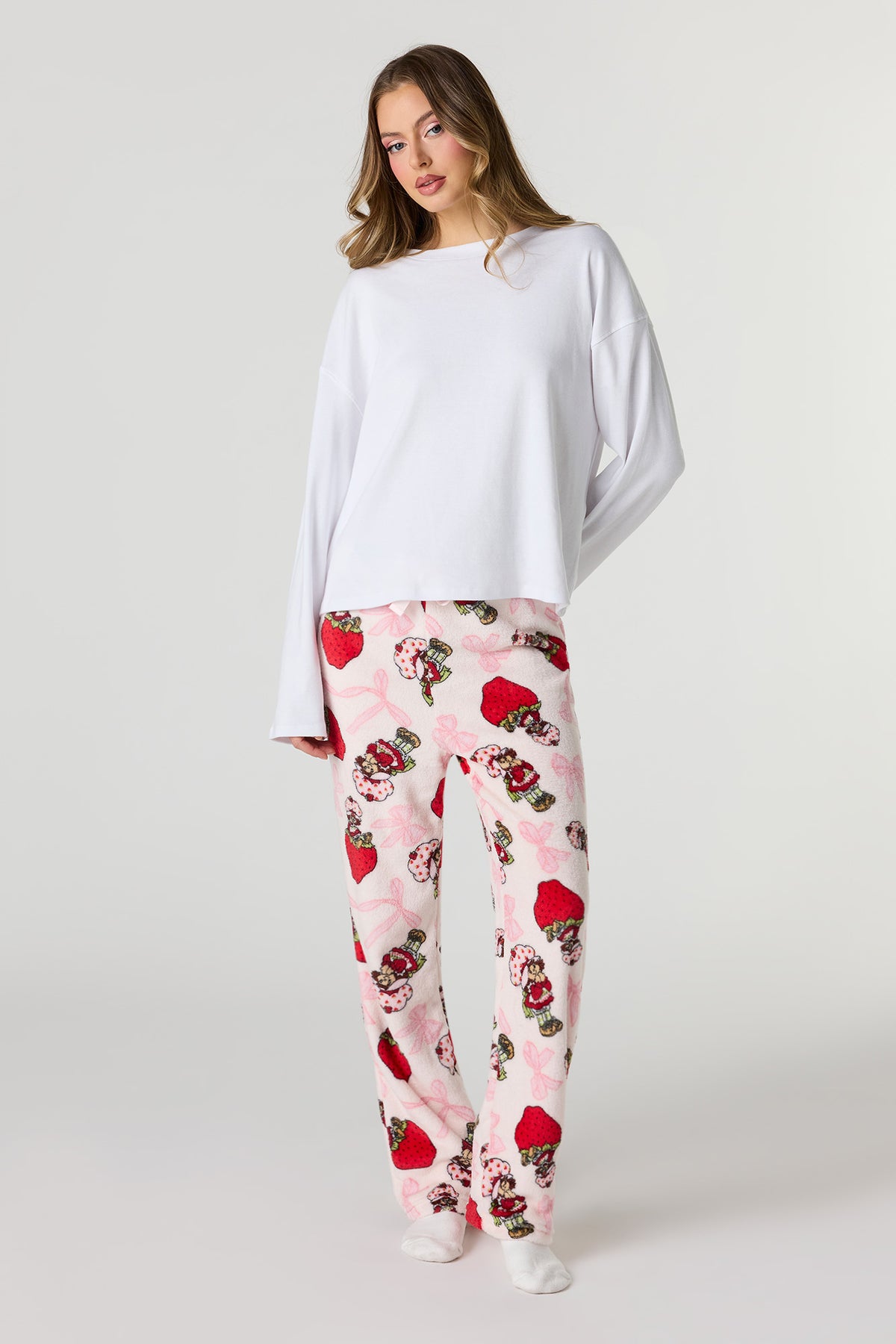 Pantalon de pyjama en peluche à imprimé Strawberry Shortcake