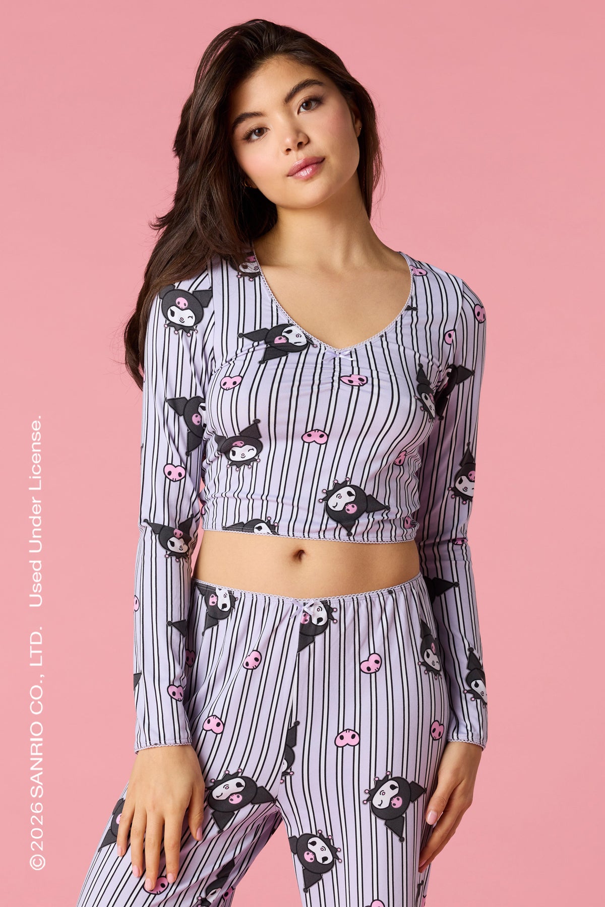 Alt View 2. Kuromi™ Long Sleeve Top & Pant Pajama Set - Purple