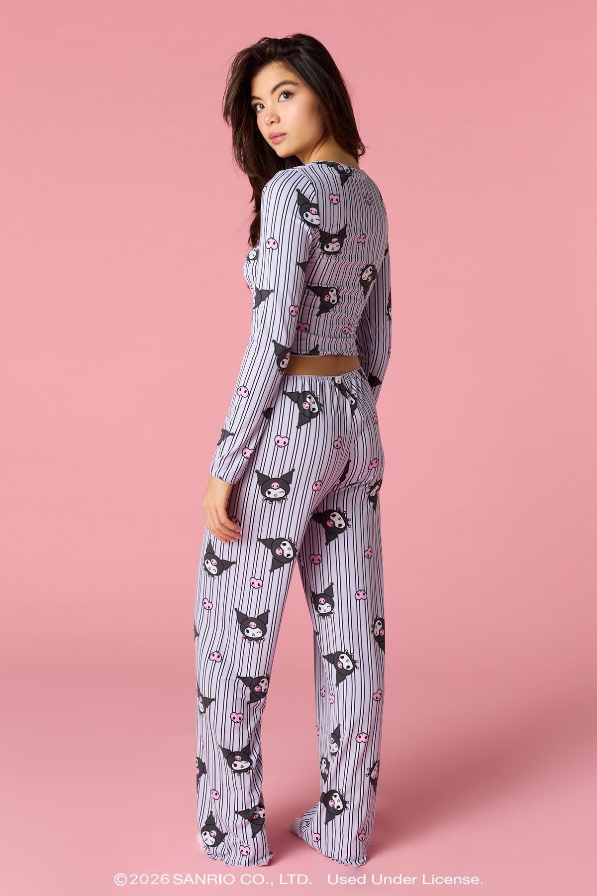 Alt View 4. Kuromi™ Long Sleeve Top & Pant Pajama Set - Purple