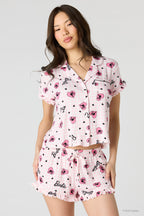 Barbie™ Pointelle Button-Up Top & Short Pajama Set