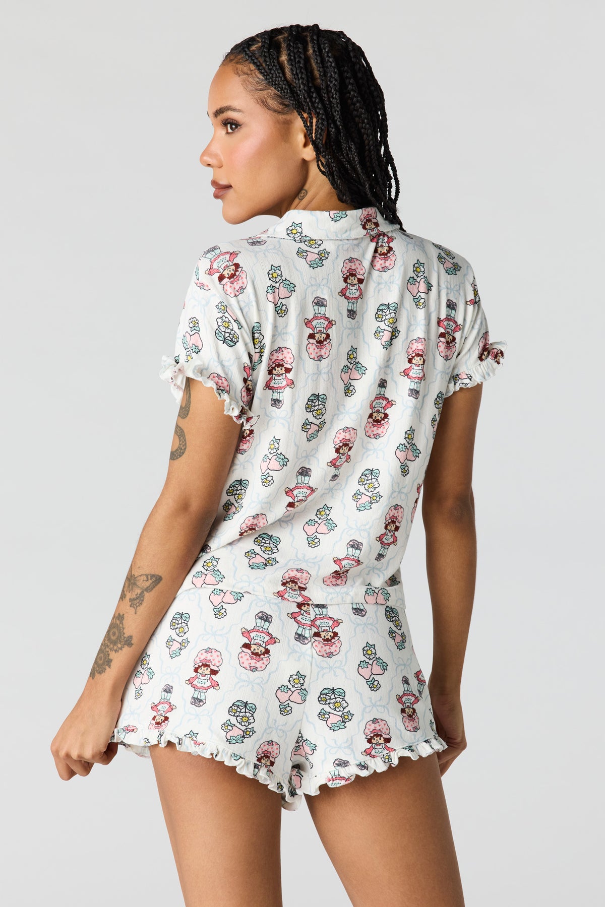 Alt View 2. Strawberry Shortcake Pointelle Pajama Set - White