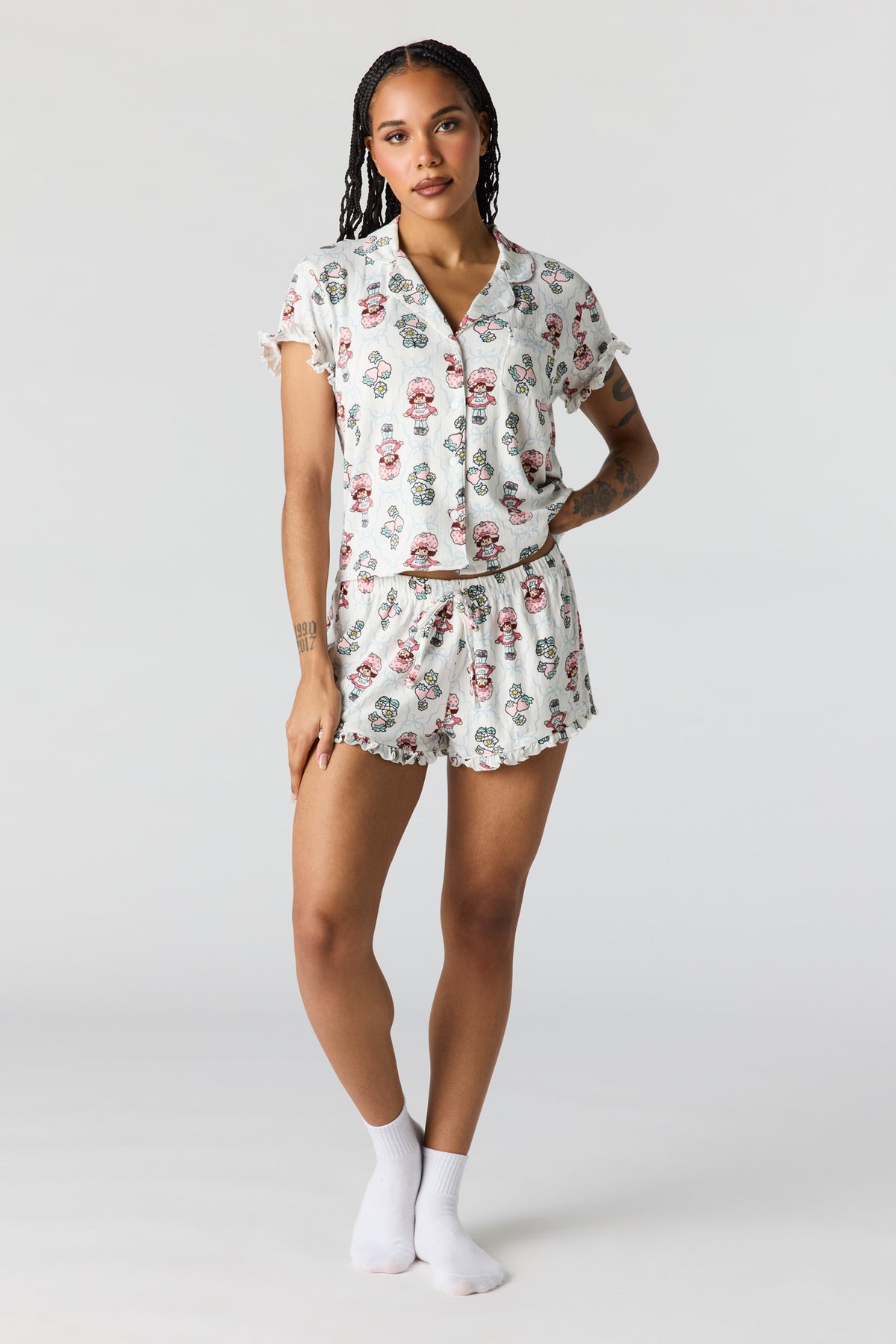 Alt View 3. Strawberry Shortcake Pointelle Pajama Set - White