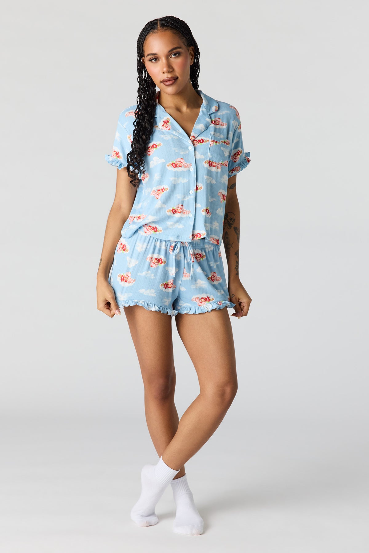 Alt View 3. Strawberry Shortcake Pointelle Pajama Set - Light Blue