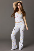 Playboy Lace Trim T-Shirt & Pant Pajama Set
