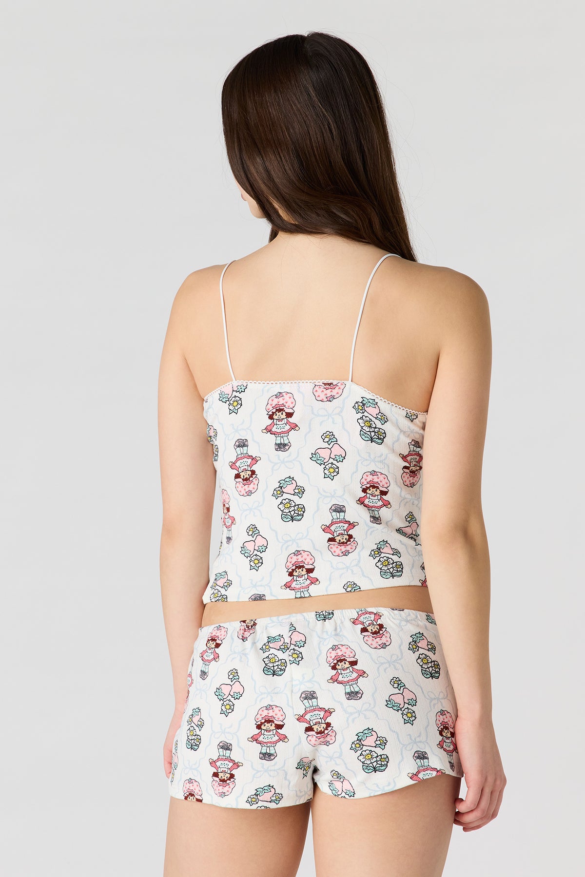 Alt View 2. Strawberry Shortcake Pointelle Tank & Short Pajama Set - White