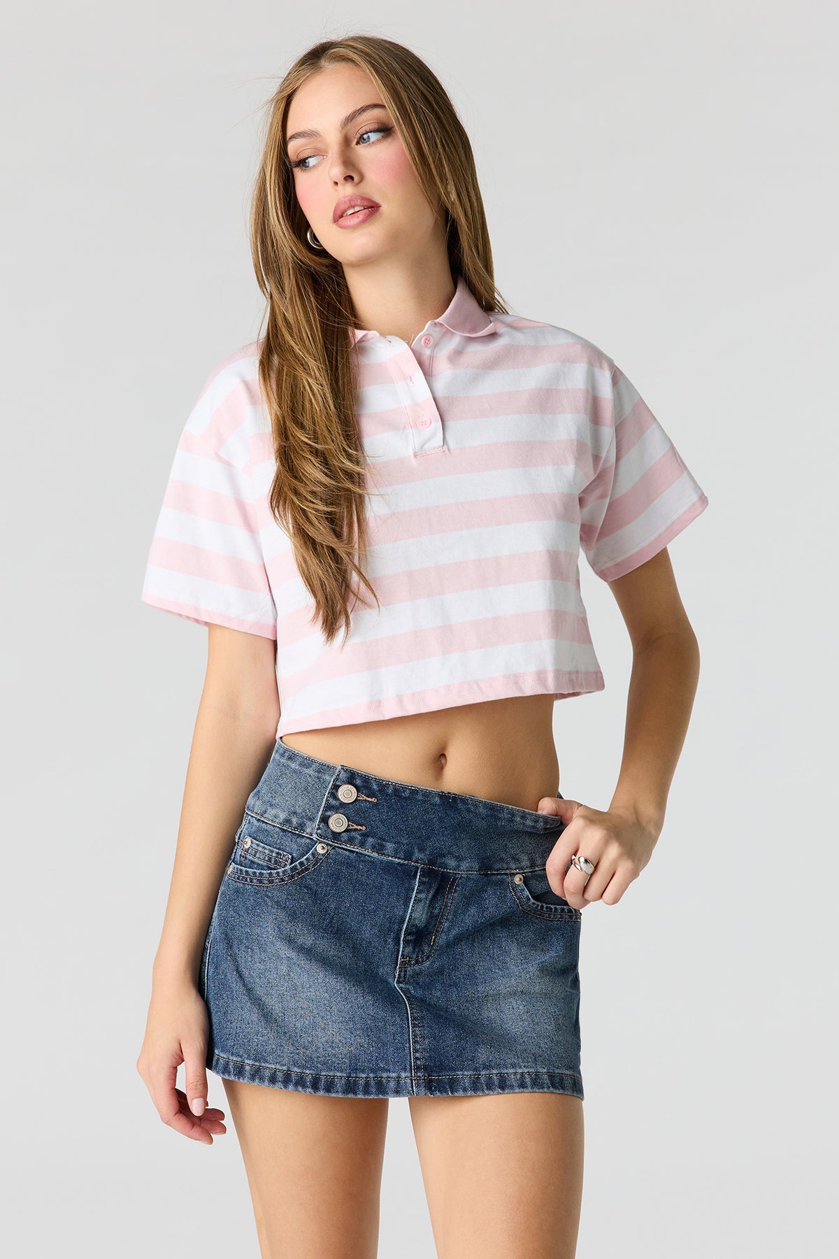 Low Rise Denim Micro Skort - Midnight Blue