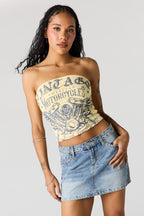 Studded Denim Mini Skirt