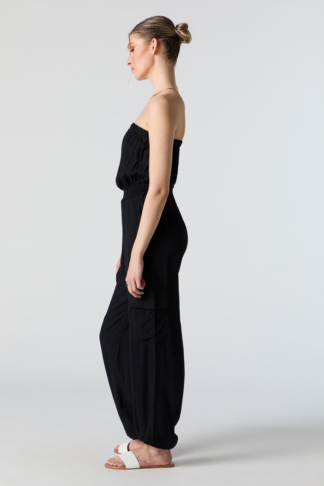 Strapless Cargo Jumpsuit