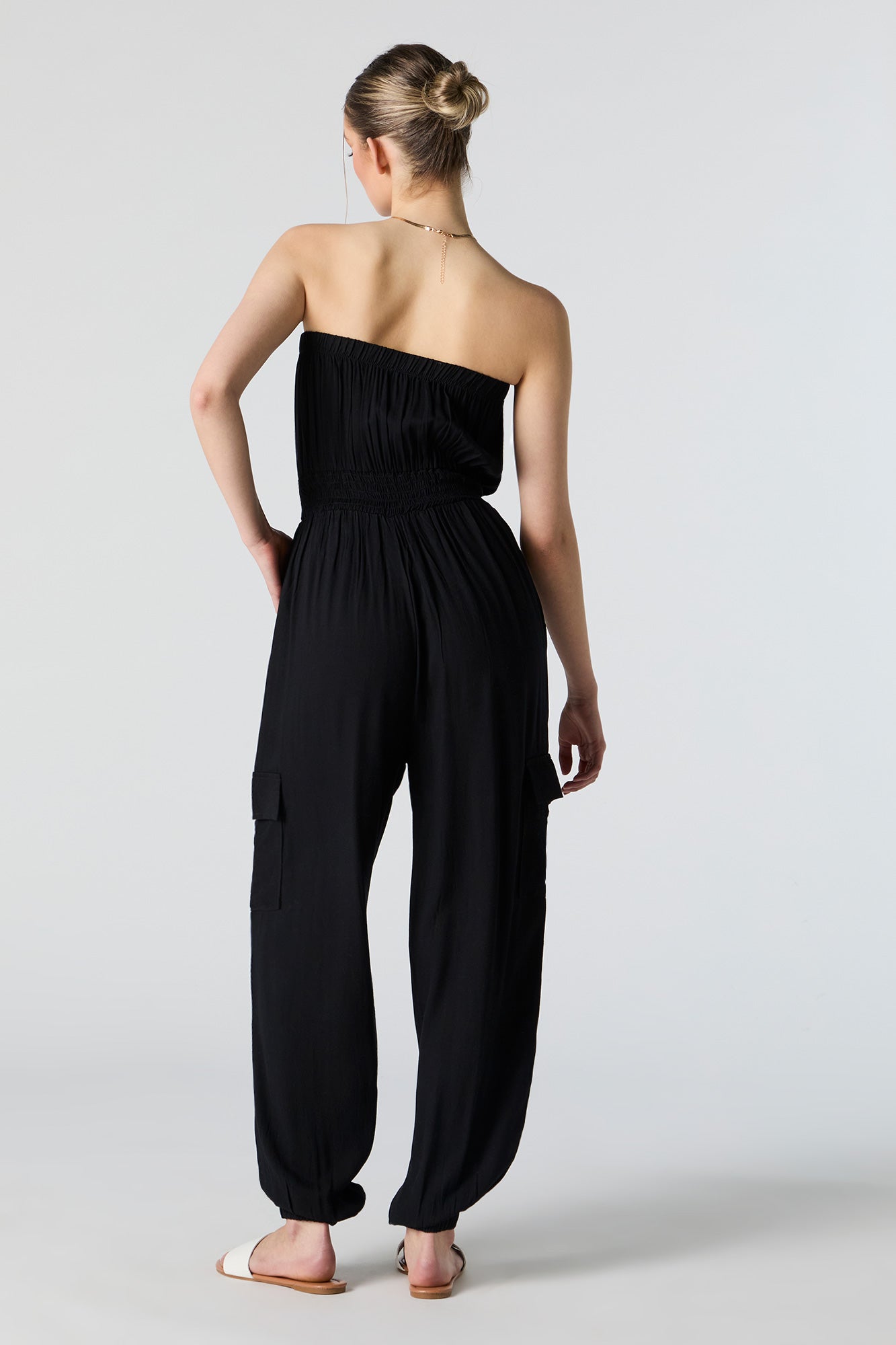 Strapless Cargo Jumpsuit