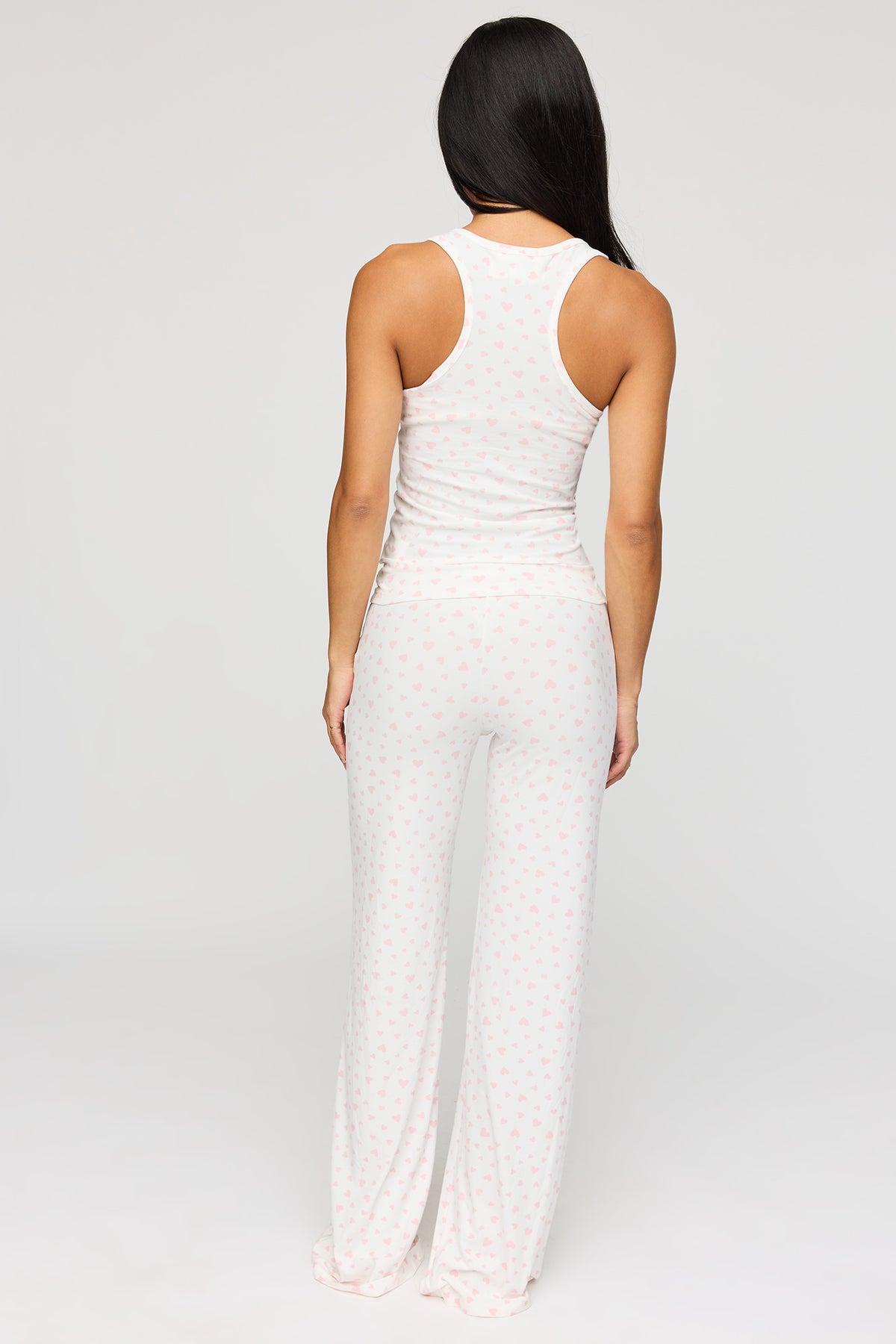 Alt View 4. Tank & Pant Pajama Set - White
