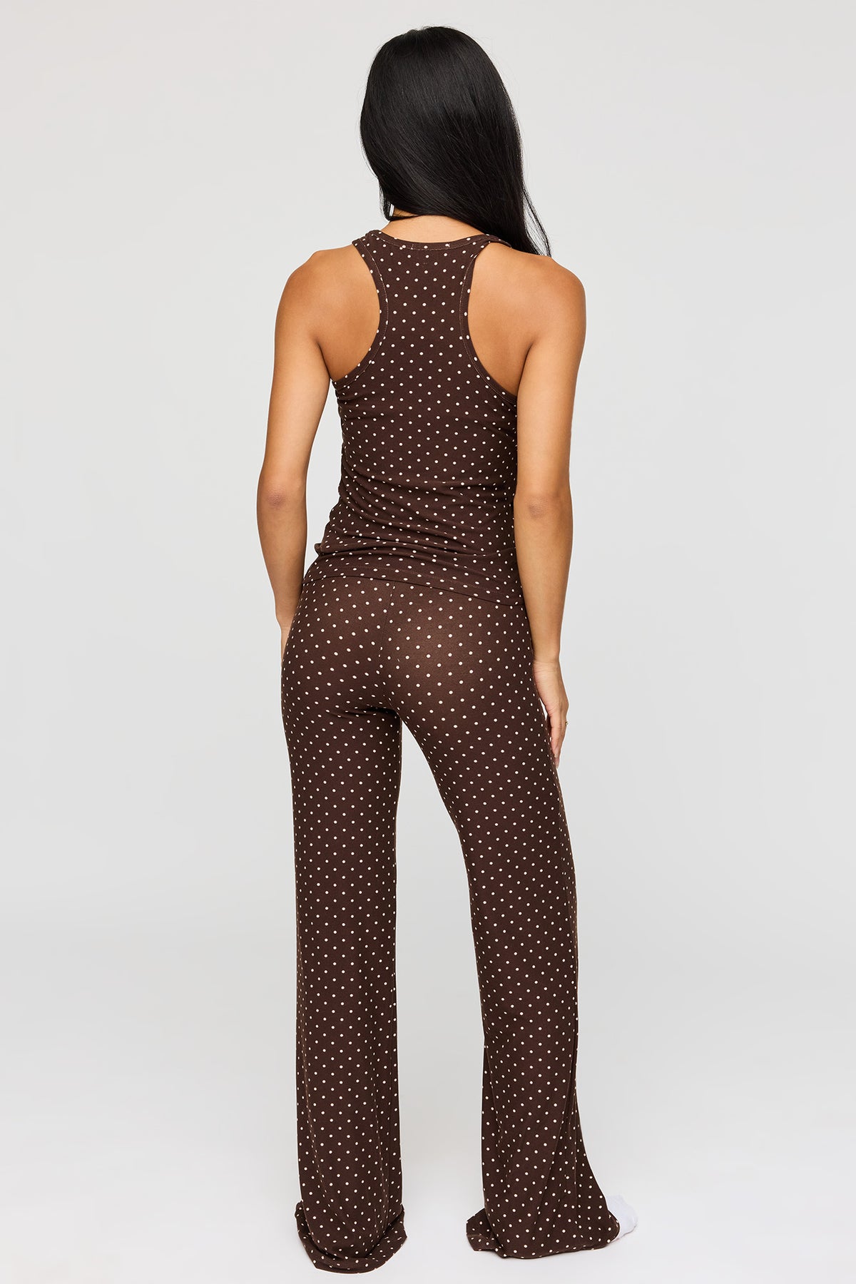 Alt View 4. Tank & Pant Pajama Set - Brown