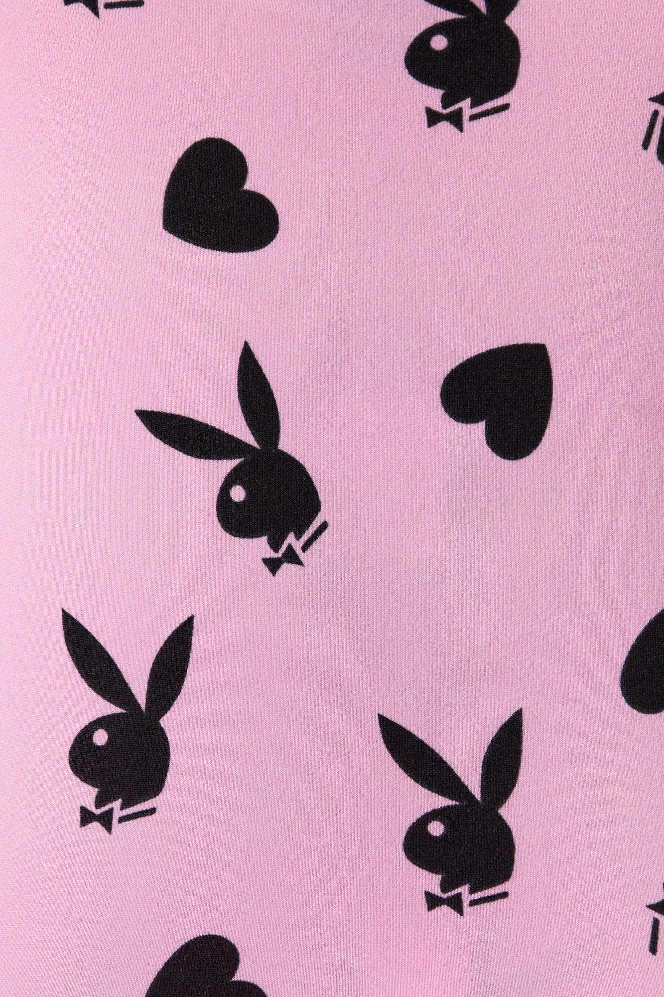 Playboy Bunny Print Lace Trim 2 Piece Pajama Set