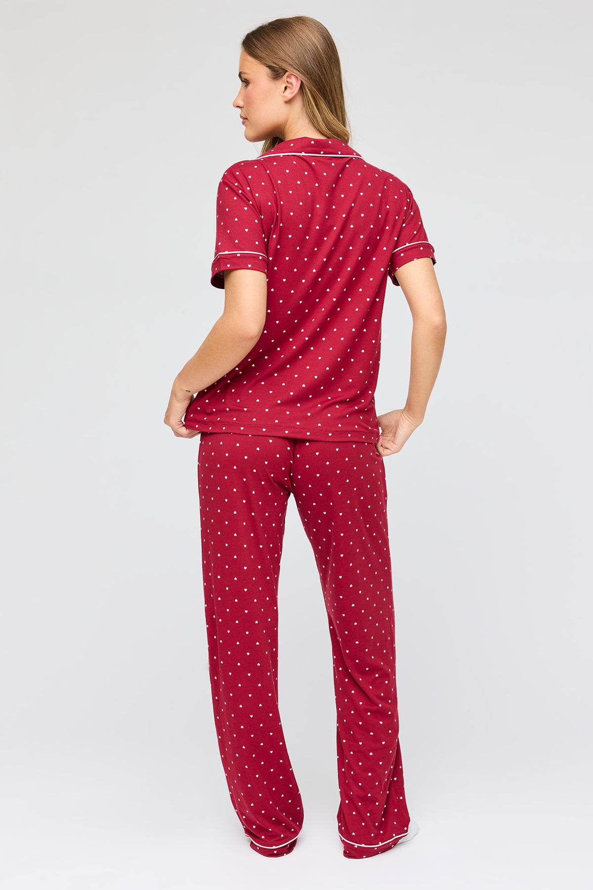 Vue alternative 4. Ensemble pyjama avec haut boutonné doux et pantalon