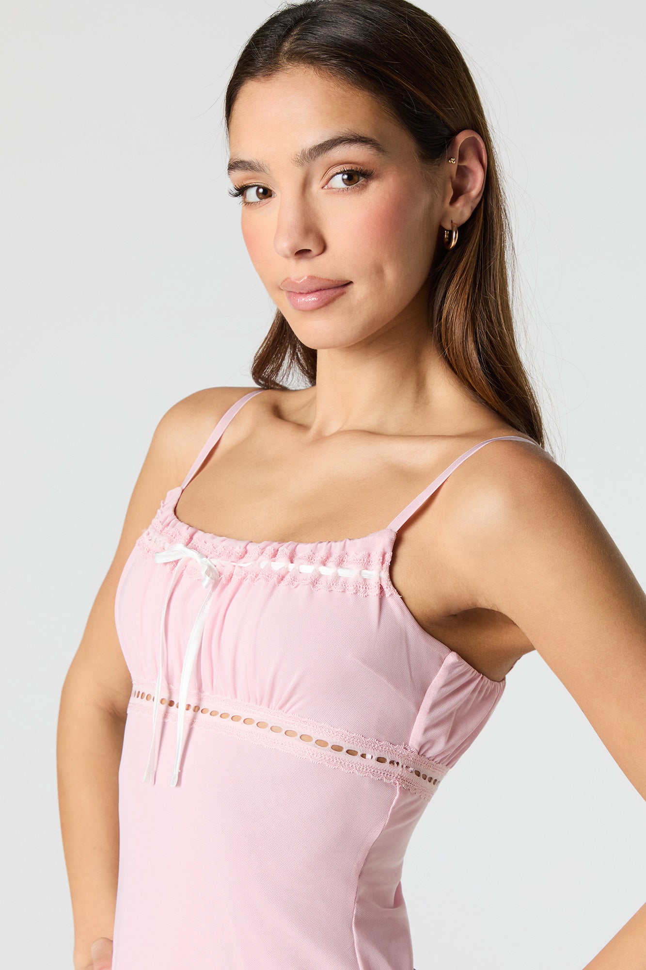 ミストレアス Front Ribbon Camisole Mini Dress Front Ribbon Camisole Mini Dress - MISTREASS