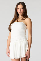 Robe combi-short tubulaire volantée