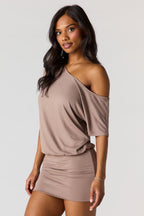 Dolman Short Sleeve Mini Dress