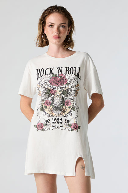 Robe t-shirt à imprimé Rock n Roll