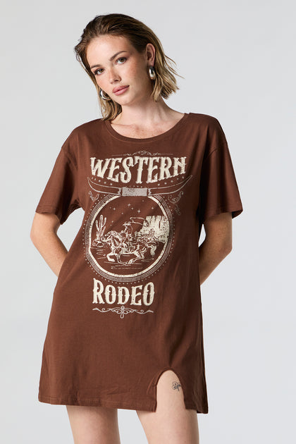 Robe t-shirt à imprimé Western Rodeo