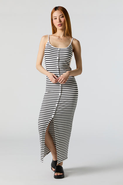 Buy Franato Women's Slim Fitted Striped Tank Midi Dress Bodycon