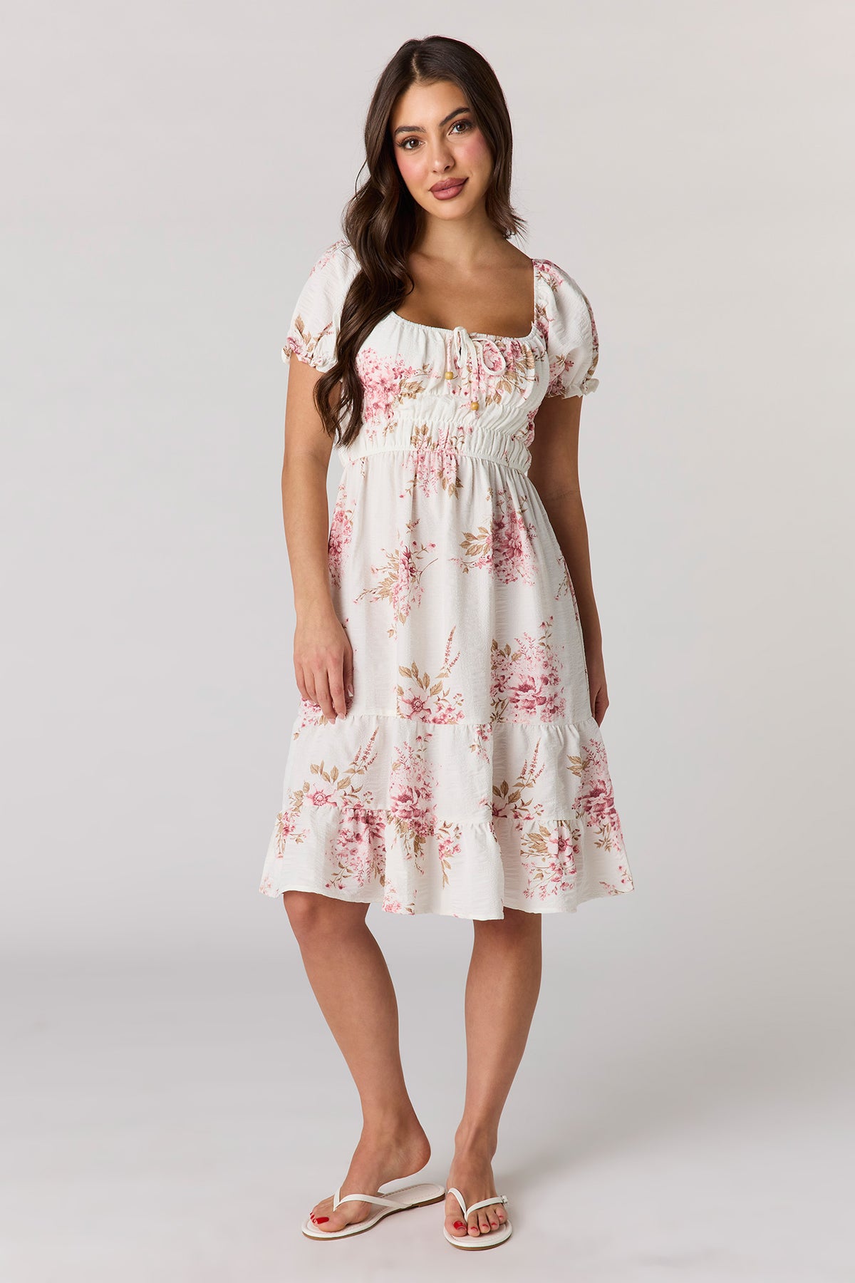 Vue alternative 3. Robe midi volantée à manches bouffantes