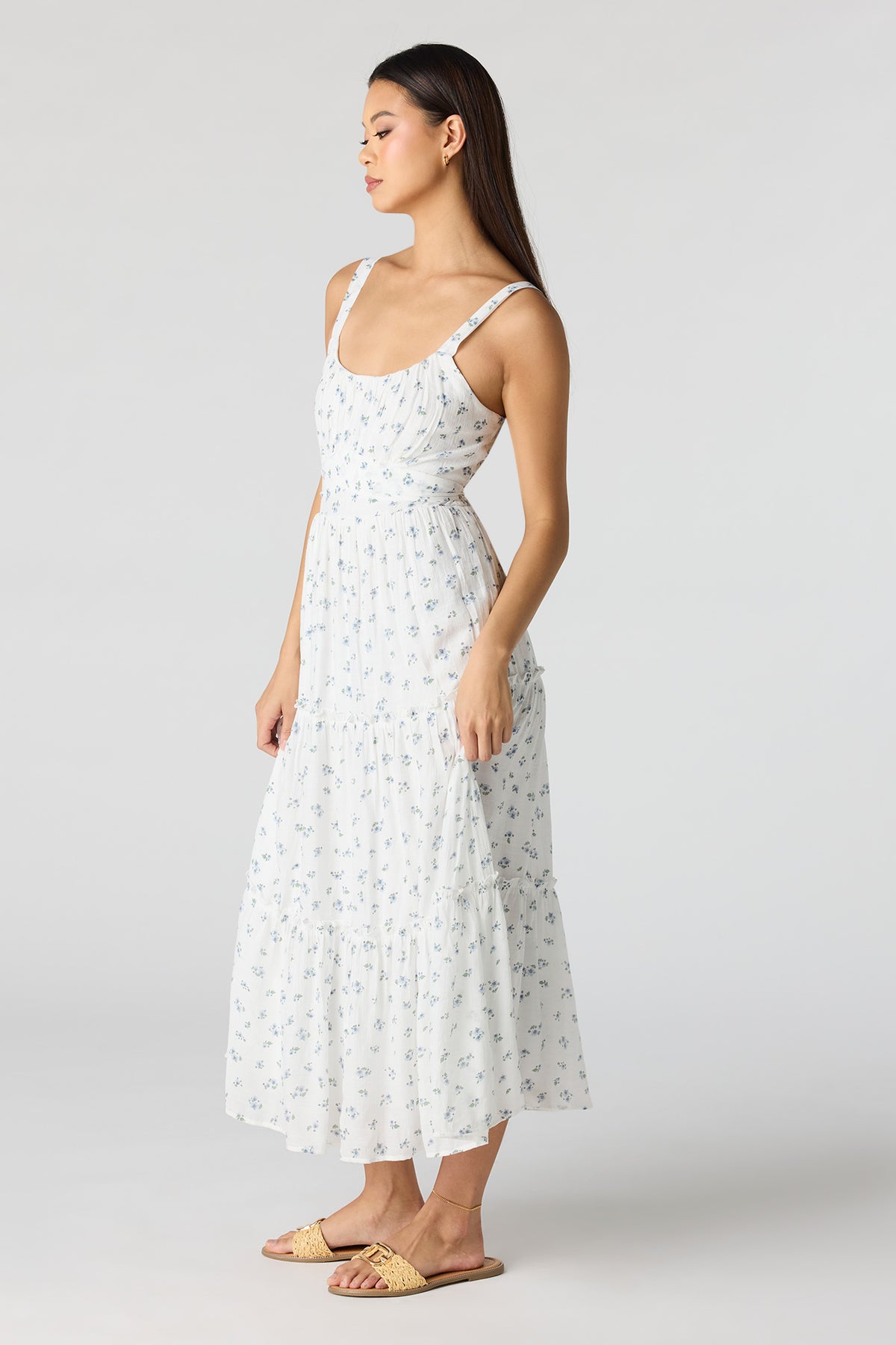 Vue alternative 2. Robe midi volantée avec attache à la taille