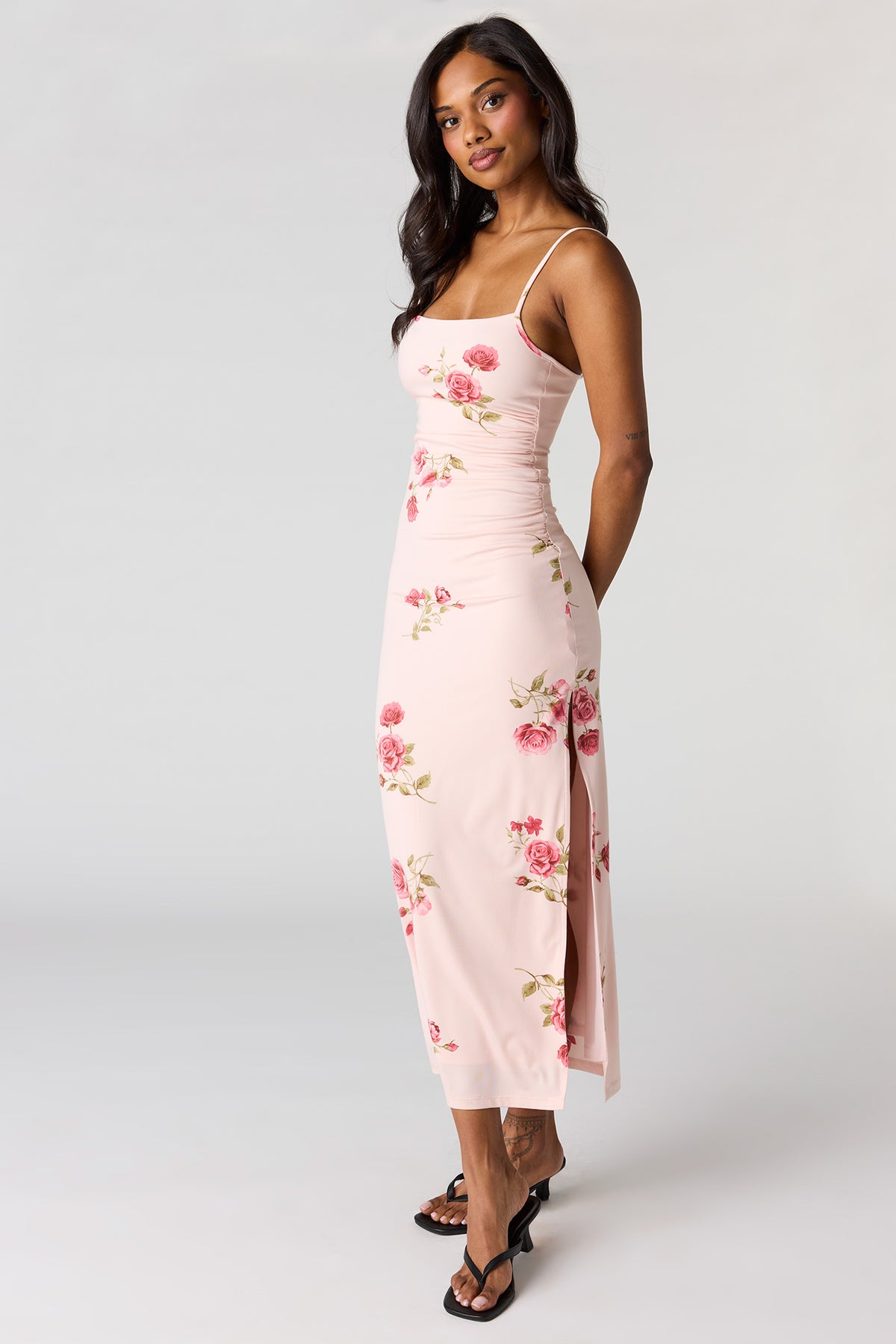 Ruched Bodycon Midi Dress Urban Planet Ruched Bodycon Midi Dress Urban Planet